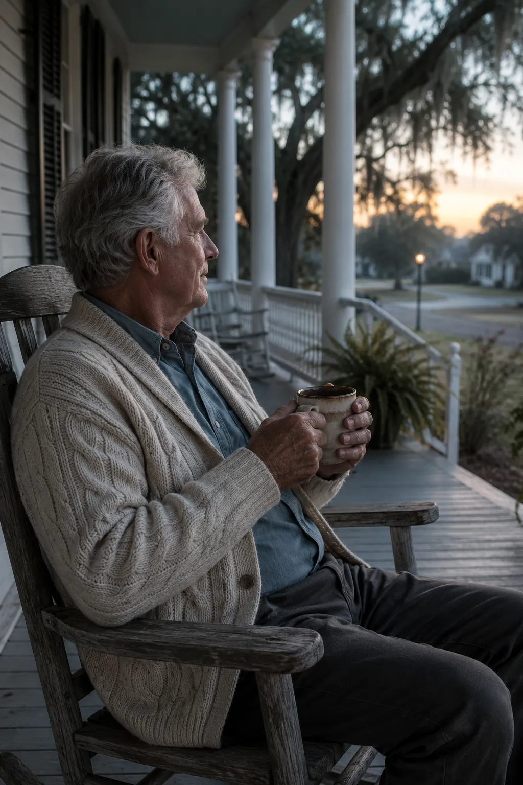 An older person at peace in a natural setting